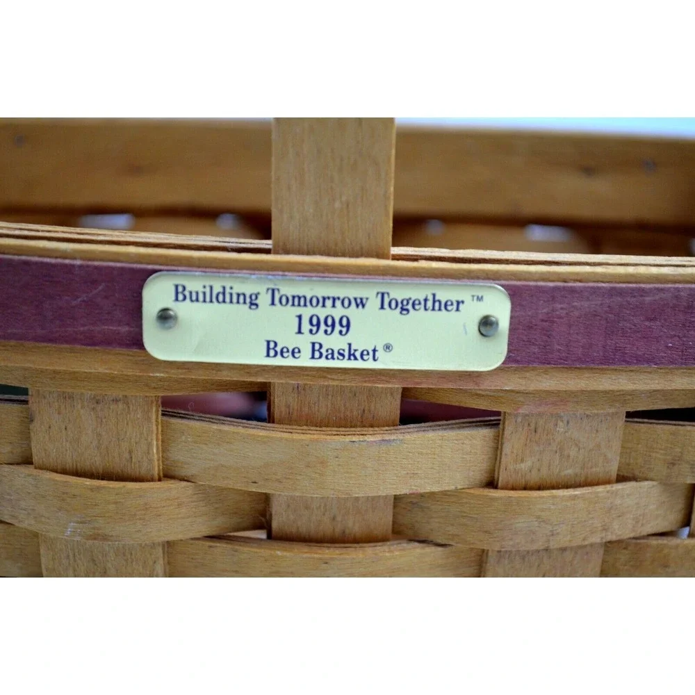 Longaberger 1999 Building Tomorrow Together Bee Basket Red‎ Grn Blu Pur Weaves
